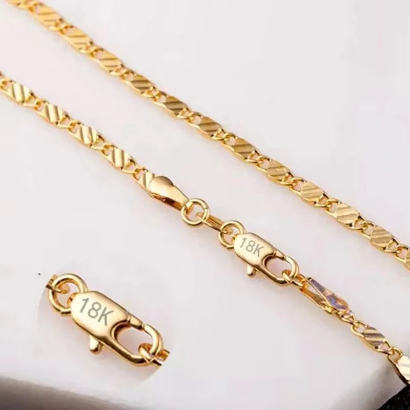 2mm 925 Sterling Silver Chain Necklace – Gold or Silver Finish
