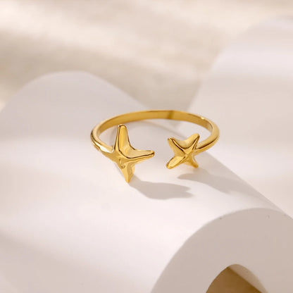 Adjustable 18K Gold-Plated Stainless Steel Zircon Ring – 30 Designs