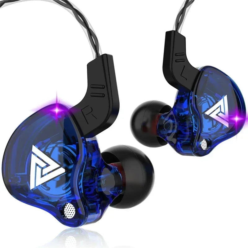 QKZ AK6 In-Ear HIFI Earphones — 6 Dynamic Drivers, Stereo Bass Subwoofer Monitor Earbuds with Mic