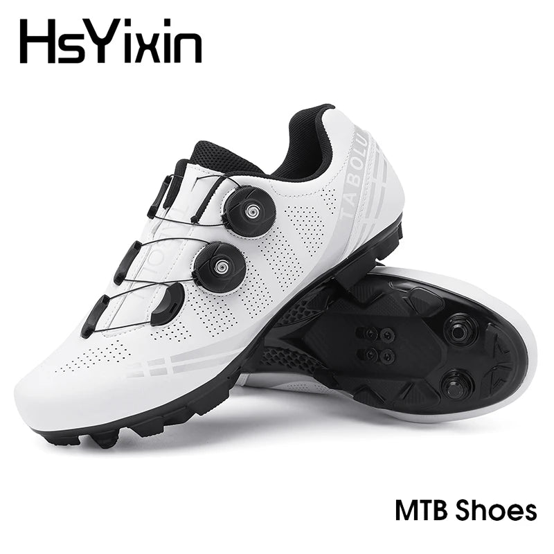 MTB Cycling Shoes with Self-Locking Cleats — Men's & Women's Road Bike Racing Bicycle Footwear