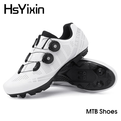 MTB Cycling Shoes with Self-Locking Cleats — Men's & Women's Road Bike Racing Bicycle Footwear