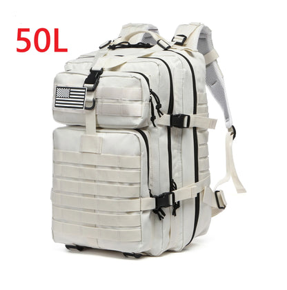 25L/50L Tactical Hiking Backpack — Waterproof Nylon Rucksack for Camping, Trekking, Fishing & Hunting
