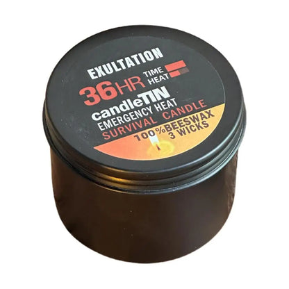 36-Hour Emergency Beeswax Survival Candle — 3-Wick Long Lasting Aroma Candle for Home & Camping