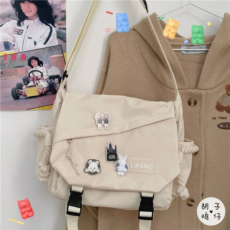 Korean Street Style Crossbody Bag — Versatile Shoulder & Messenger Bag