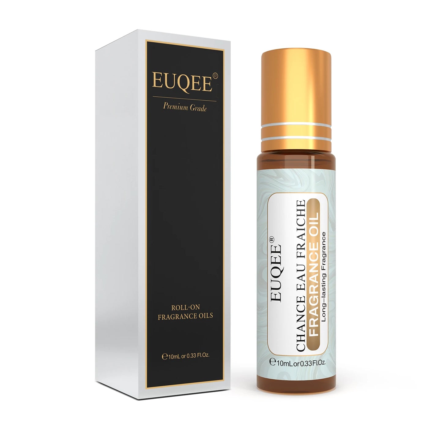 EUQEE 10ml Roll-On Fragrance Oil — Long Lasting Scent in La Vie Est Belle, CHANCE, J'adore, Cotton, Strawberry & Mango