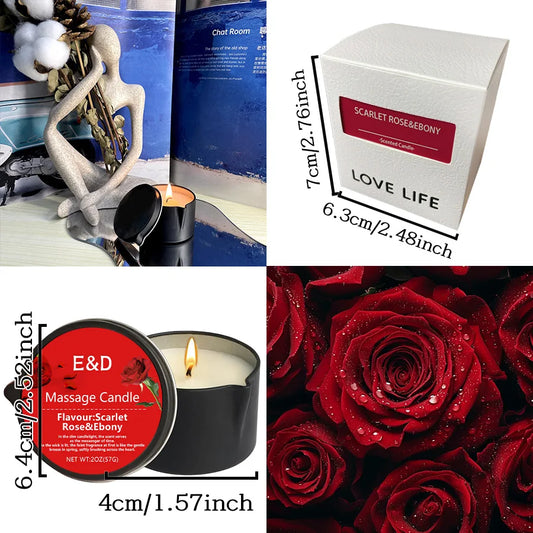 Massage Oil Scented Candle — Aromatherapy Spa Candle for Stress Relief & Skin Moisturizing