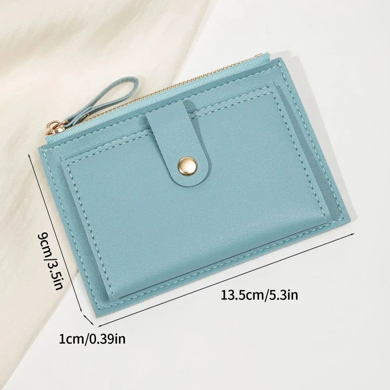 Women's Mini PU Leather Credit Card Holder Wallet — Ultra-Thin Minimalist Short Purse