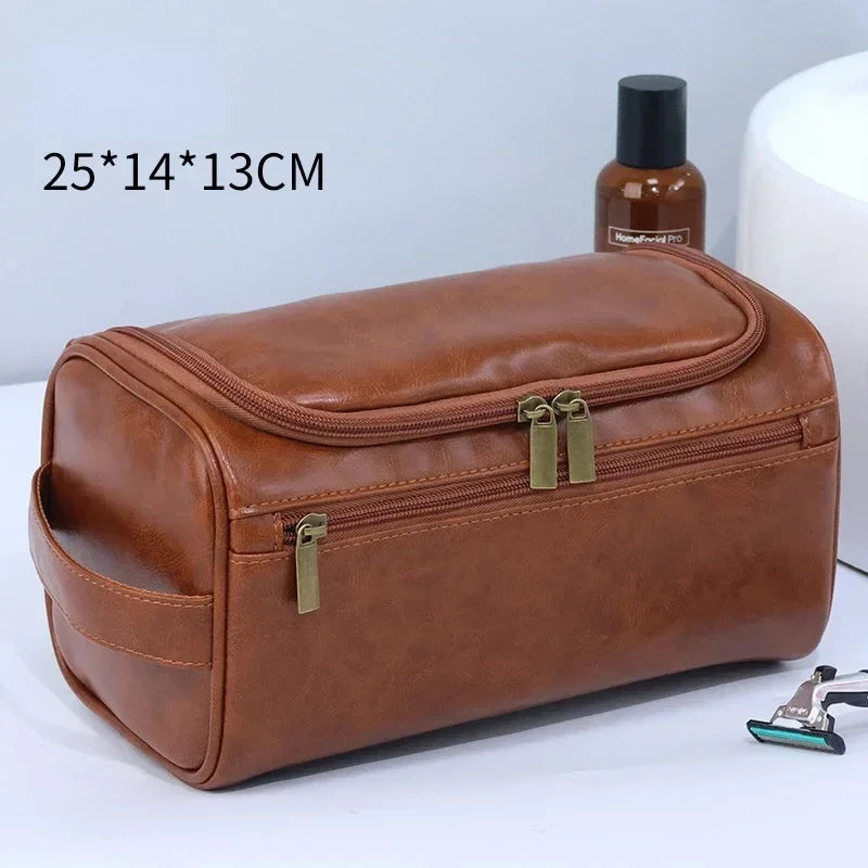 Leather Toiletry Bag — Hanging Dopp Kit for Men & Women