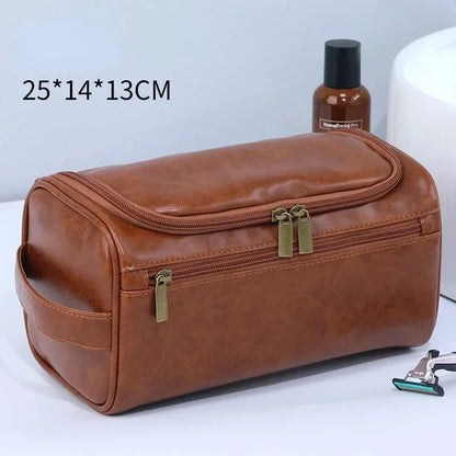 Leather Toiletry Bag — Hanging Dopp Kit for Men & Women