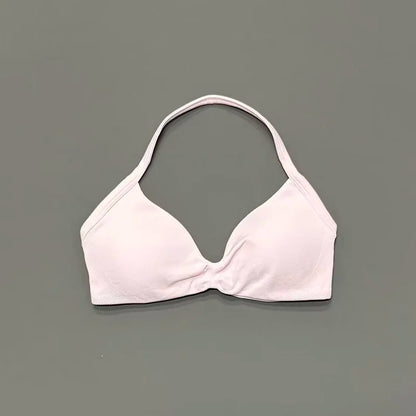Women's Sports Strappy Yoga Bra — High Support Backless Halter Fitness Workout & Running Bra