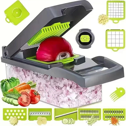 16-in-1 Multifunctional Vegetable Cutter Set — Dice, Slice, Shred & Grate Fruits and Vegetables