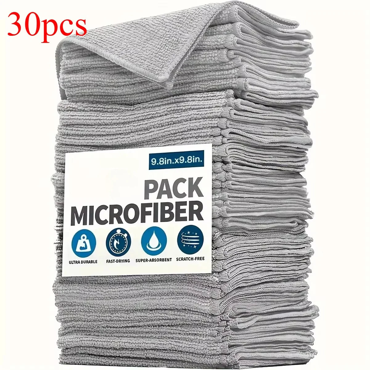 Microfiber Kitchen Cleaning Cloths — Ultra-Fine Fiber Absorbent & Stain-Removing Towels (5, 10 or 20 Pack)