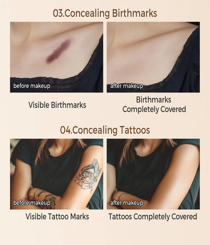 Waterproof Full Coverage Concealer — Covers Tattoos, Scars & Dark Spots