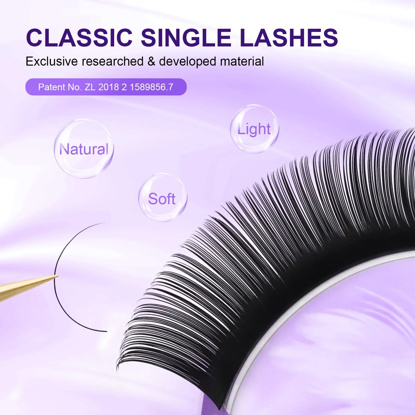 NAGARAKU 16-Row Classic Individual Eyelash Extensions — Matte Black Professional Soft Natural Lashes