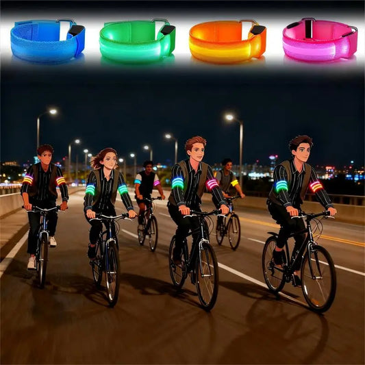 LED Safety Armband Light — USB Rechargeable Running & Cycling Wristband