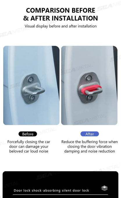 Universal Car Door Shock Absorber — Soundproof Anti-Vibration Cushion Buffer Pad & Damper