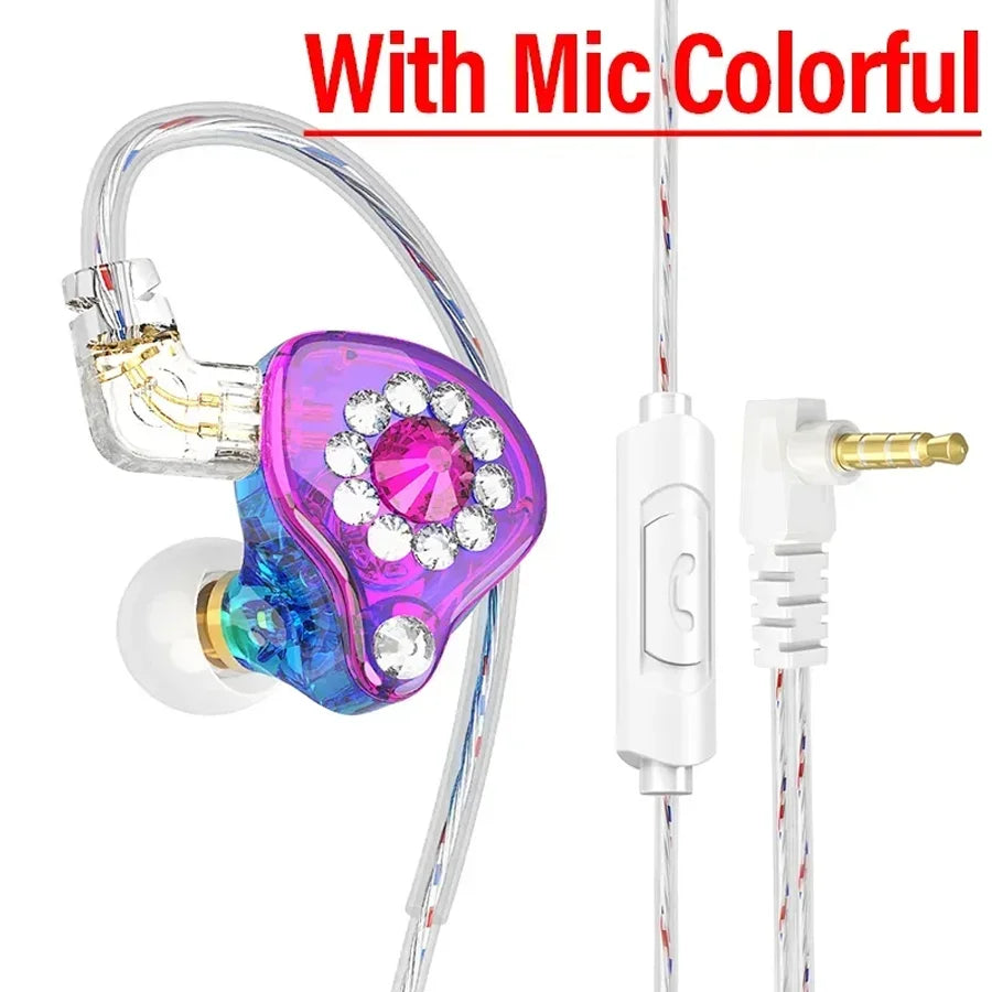 QKZ AK6 In-Ear HIFI Earphones — 6 Dynamic Drivers, Stereo Bass Subwoofer Monitor Earbuds with Mic