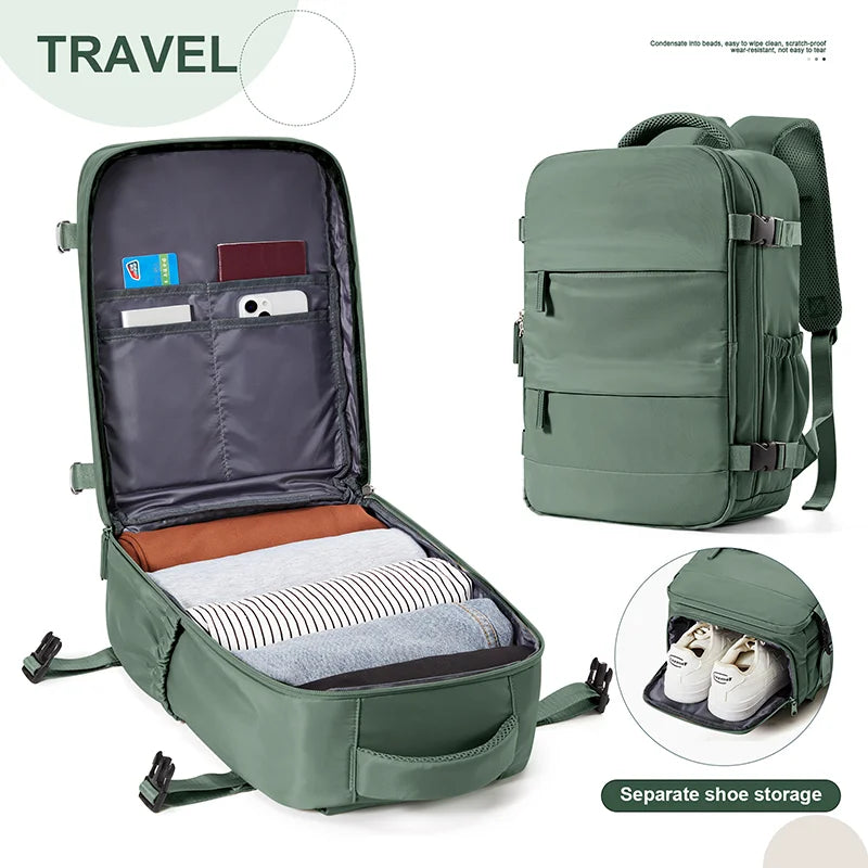 Lumin Cabin Travel Backpack — 42x18x29cm Hand Luggage Laptop Bag for Men & Women