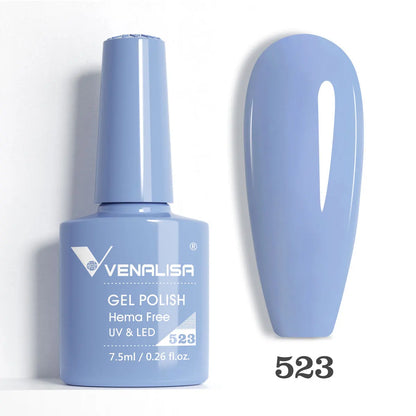 Venalisa HEMA-Free Glitter Gel Nail Polish — Full Coverage UV LED Soak-Off, Jelly Pink & Nude