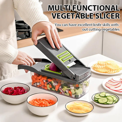 16-in-1 Multifunctional Vegetable Cutter Set — Dice, Slice, Shred & Grate Fruits and Vegetables