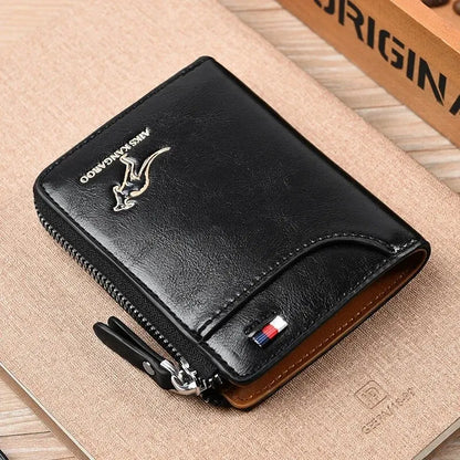 Men's RFID Luxury Leather Wallet — Business Card Holder, Zipper Coin Purse & Bifold