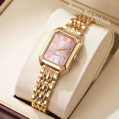 Women’s Rectangle Quartz Watch – Gold & Silver Styles