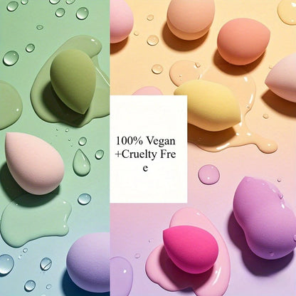 Hydrophilic Egg Makeup Sponge Set — Latex-Free Blenders for Foundation, Powder, Contour & Highlight (7/18 Pcs)