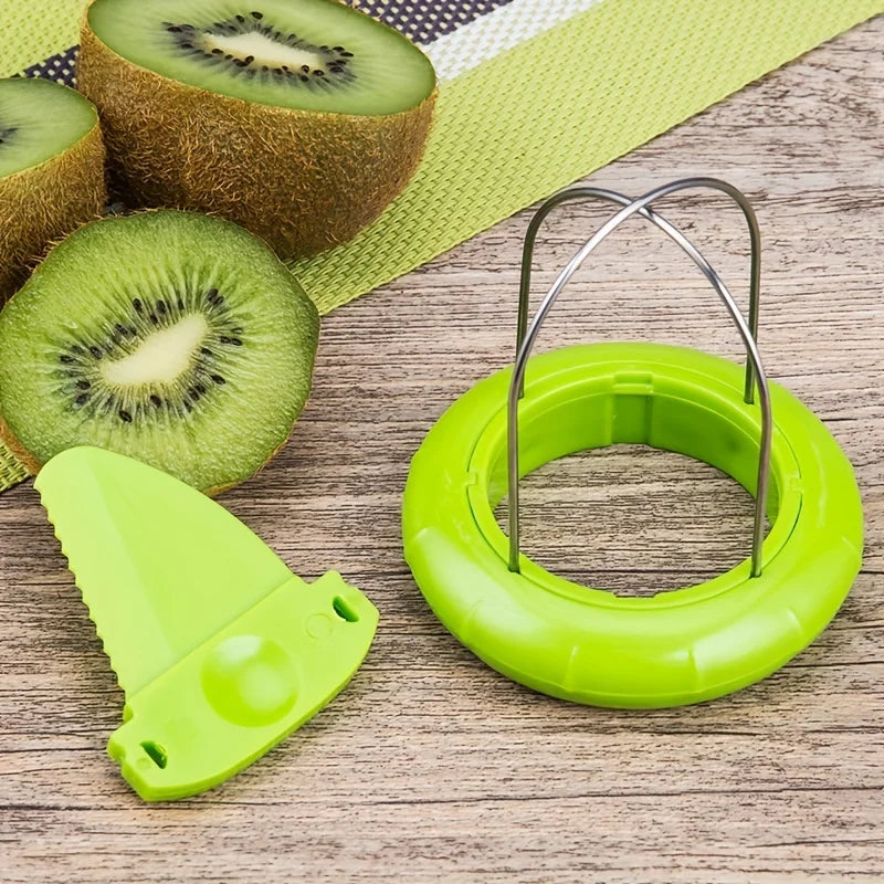 Stainless Steel Kiwi Cutter, Peeler & Slicer — Fast Fruit Peeling Kitchen Gadget