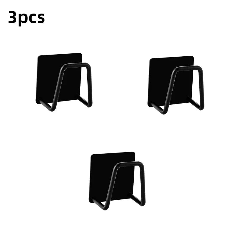 Self-Adhesive Kitchen Sink Sponge Holder — Stainless Steel Drain Drying Rack & Wall Hook Organizer