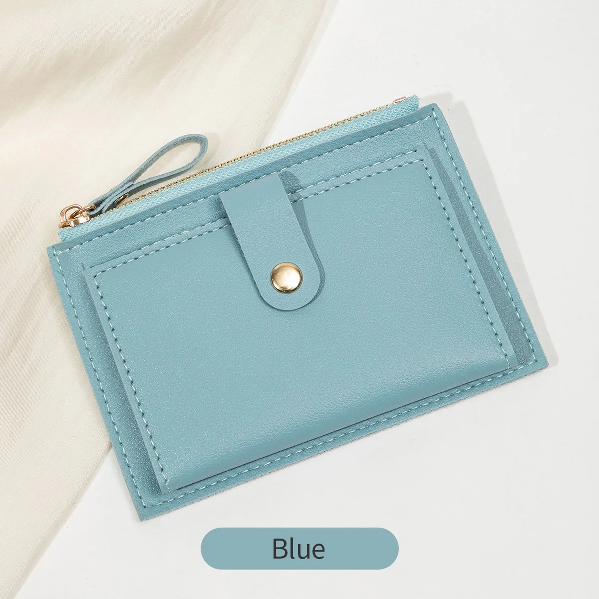 Women's Mini PU Leather Credit Card Holder Wallet — Ultra-Thin Minimalist Short Purse