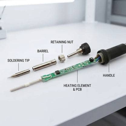 60W Adjustable Temperature Electric Soldering Iron — EU Plug Welding Rework Station & DIY Repair Tool