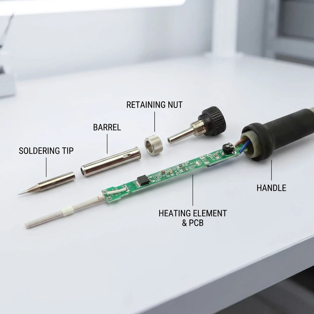 60W Adjustable Temperature Electric Soldering Iron — EU Plug Welding Rework Station & DIY Repair Tool