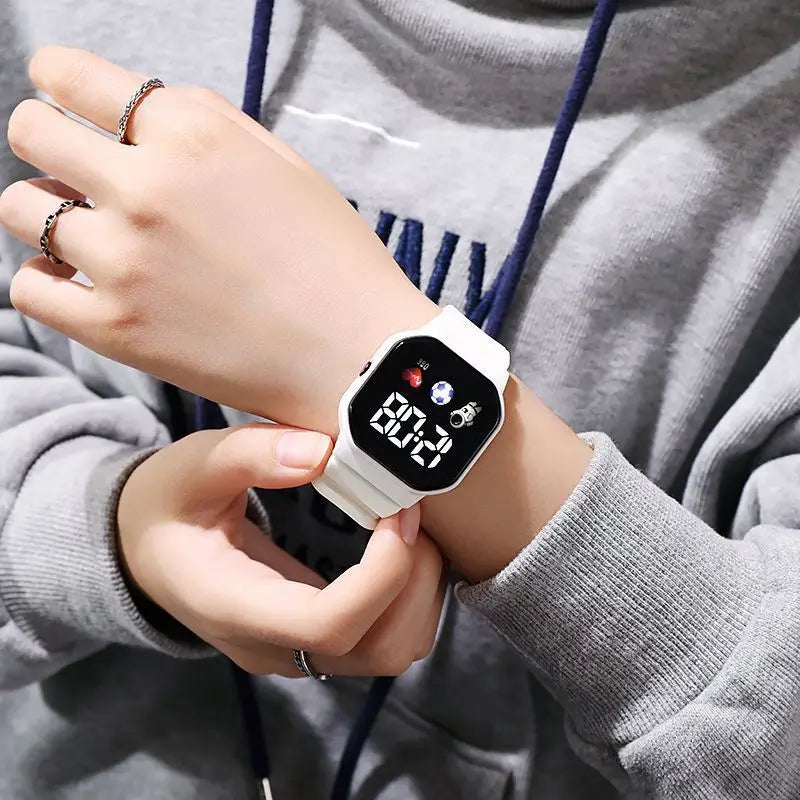 Kids Sport LED Digital Watch — Waterproof Silicone Wristwatch for Boys & Girls