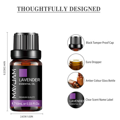 MAYJAM Lavender & Jasmine Essential Oil 10ml — Pure Aromatherapy Blend