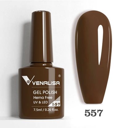 Venalisa HEMA-Free Glitter Gel Nail Polish — Full Coverage UV LED Soak-Off, Jelly Pink & Nude