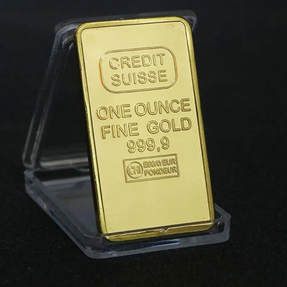 Gold-Tone Replica Bullion Bar Collectible – 50 mm