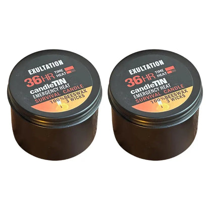 36-Hour Emergency Beeswax Survival Candle — 3-Wick Long Lasting Aroma Candle for Home & Camping