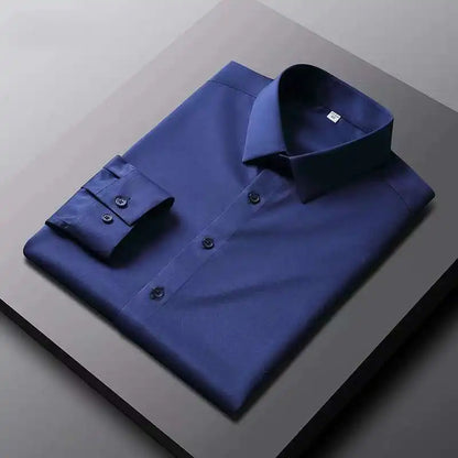 Men’s Solid Long-Sleeve Smart-Casual Shirt – M–4XL