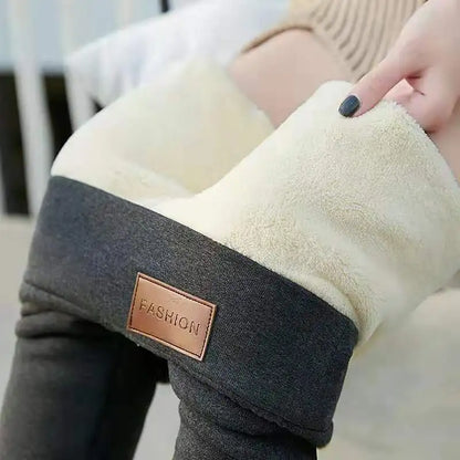Women's Winter Thicken Warm Fleece Leggings — High Waist Lamb Cashmere Velvet Slim Tights & Joggers