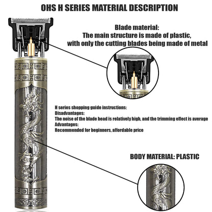 Rechargeable T9 Detail Hair & Beard Trimmer – 12 Designs