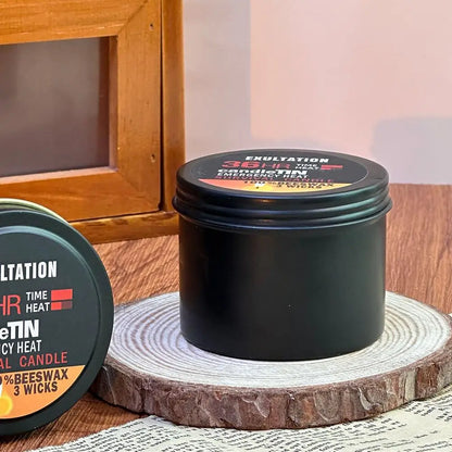 36-Hour Emergency Beeswax Survival Candle — 3-Wick Long Lasting Aroma Candle for Home & Camping