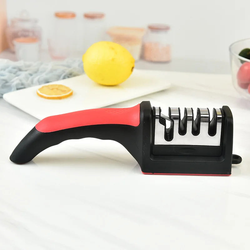 4-Segment Multi-Function Knife Sharpener — Handheld 3-Stage Kitchen Blade Sharpening Tool