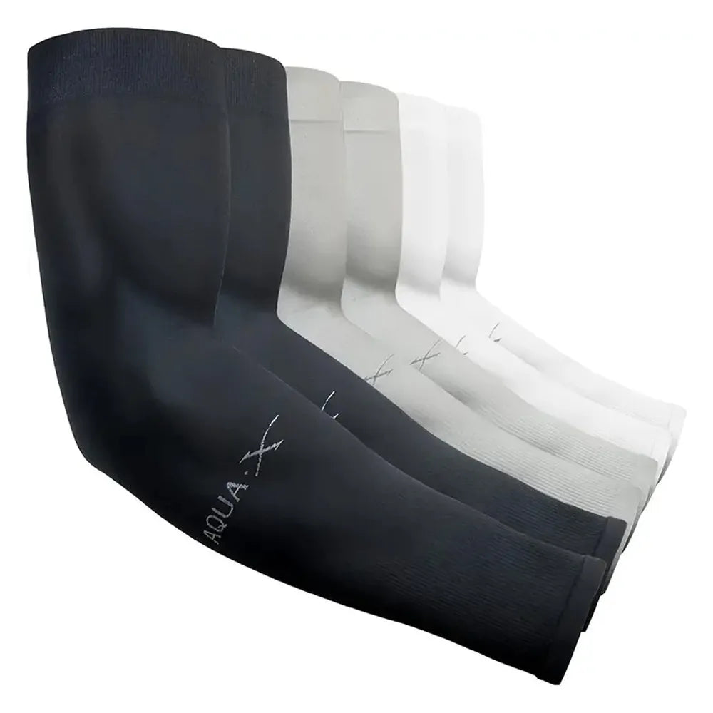 Sun Protection Ice Silk Arm Sleeves — 3 Pairs Unisex UV Guard for Cycling, Driving & Fishing