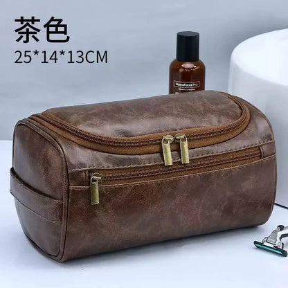 Leather Toiletry Bag — Hanging Dopp Kit for Men & Women