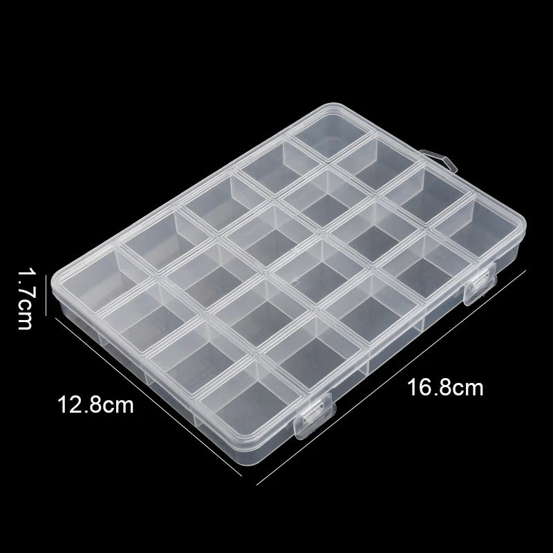 Clear Plastic Jewelry & Bead Storage Organizer Box — Earring & Accessory Display Case