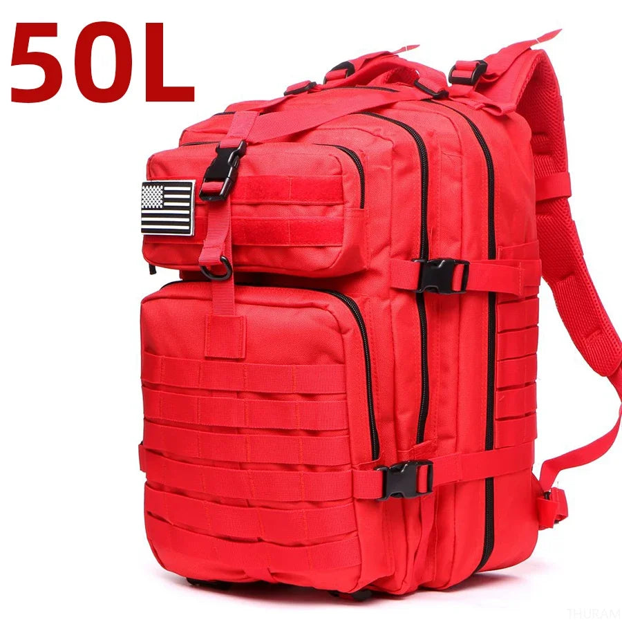25L/50L Tactical Hiking Backpack — Waterproof Nylon Rucksack for Camping, Trekking, Fishing & Hunting