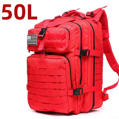 25L/50L Tactical Hiking Backpack — Waterproof Nylon Rucksack for Camping, Trekking, Fishing & Hunting