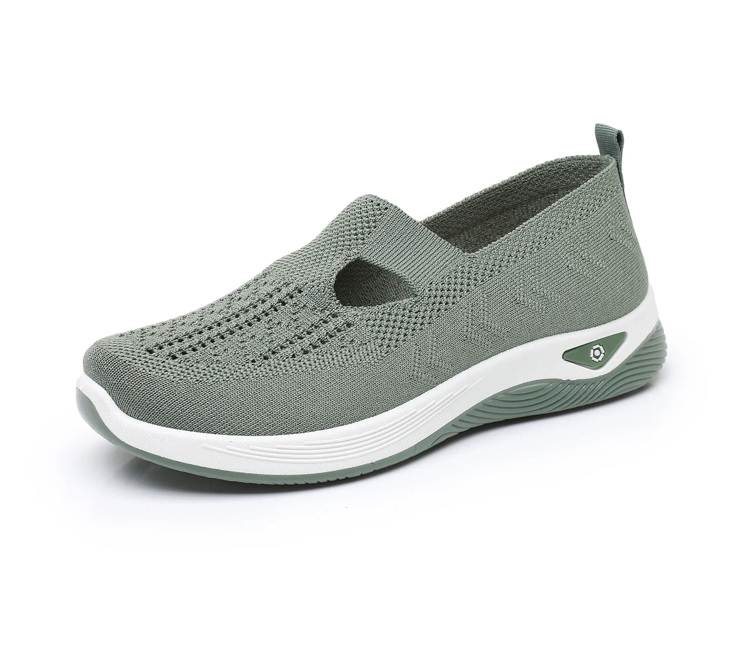 Women's Breathable Non-Slip Walking Flat Shoes — Soft Sole Casual Shoes for Middle-Aged & Elderly Women