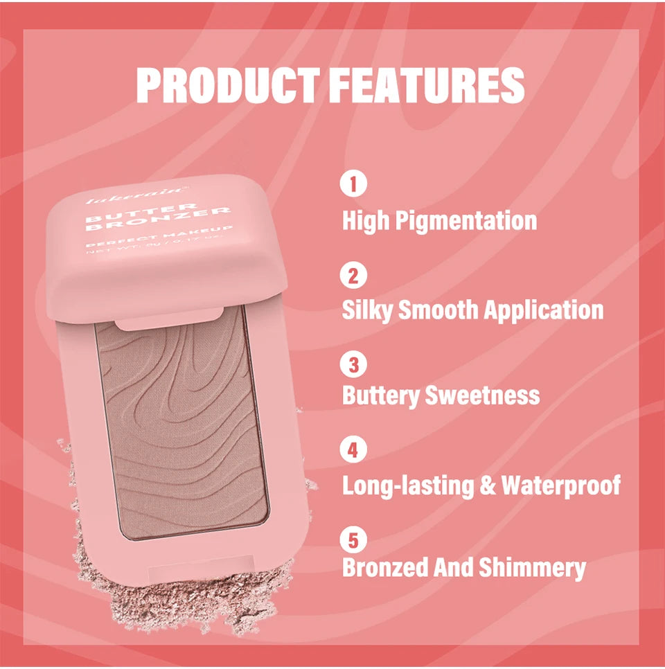 Lakerain Butter Bronzer Cream — Waterproof Shimmer Blush & Silky Monochrome Korean Face Cosmetic for Women