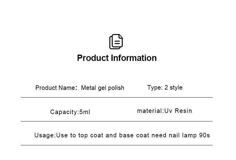 Silver Mirror Nail Liner Gel Polish — Metallic, Semi-Permanent, 5ml